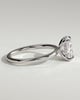 Ava - Elongated Cushion Claw Solitaire with Hidden Halo Engagement Ring - 18k White Gold High Setting