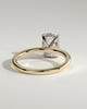 Ava - Elongated Cushion Claw Solitaire with Hidden Halo Engagement Ring - 18k Yellow Gold / 18k White Gold High Setting