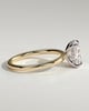 Ava - Elongated Cushion Claw Solitaire with Hidden Halo Engagement Ring - 18k Yellow Gold / 18k White Gold High Setting