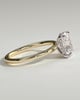 Ava - Elongated Cushion Claw Solitaire with Hidden Halo Engagement Ring - 18k Yellow Gold / 18k White Gold High Setting