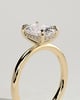 Ava - Elongated Cushion Claw Solitaire with Hidden Halo Engagement Ring - 18k Yellow Gold High Setting