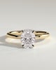 Ava - Elongated Cushion 4 Claw Solitaire with Hidden Halo Engagement Ring - 18k Yellow Gold High Setting