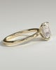 Ava - Elongated Cushion Claw Solitaire with Hidden Halo Engagement Ring - 18k Yellow Gold High Setting