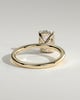 Ava - Elongated Cushion Claw Solitaire with Hidden Halo Engagement Ring - 18k Yellow Gold High Setting