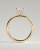 Ava - Elongated Cushion 4 Claw Solitaire with Hidden Halo Engagement Ring - 18k Yellow Gold High Setting