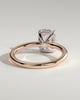 Ava  Elongated Cushion Solitaire - 18k Rose Gold / 18k White Gold Low Setting