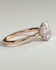 Ava  Elongated Cushion Solitaire - 18k Rose Gold / 18k White Gold Low Setting