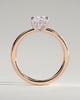 Ava  Elongated Cushion Solitaire - 18k Rose Gold / 18k White Gold Low Setting