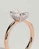 Ava  Elongated Cushion Solitaire - 18k Rose Gold / 18k White Gold Low Setting