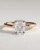 Ava  Elongated Cushion Solitaire - 18k Rose Gold / 18k White Gold Low Setting