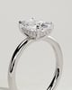 Ava  Elongated Cushion Solitaire - 18k White Gold Low Setting