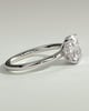 Ava  Elongated Cushion Solitaire - 18k White Gold Low Setting
