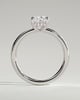 Ava  Elongated Cushion Solitaire - 18k White Gold Low Setting