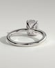 Ava  Elongated Cushion Solitaire - 18k White Gold Low Setting