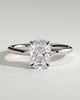 Ava  Elongated Cushion Solitaire - 18k White Gold Low Setting