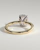 Ava  Elongated Cushion Solitaire - 18k Yellow Gold / 18k White Gold Low Setting
