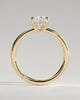 Ava  Elongated Cushion Solitaire - 18k Yellow Gold Low Setting