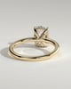 Ava - Elongated Cushion Claw Solitaire with Hidden Halo Engagement Ring - 18k Yellow Gold Low Setting