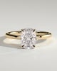 Ava  Elongated Cushion Solitaire - 18k Yellow Gold Low Setting