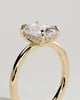 Ava - Elongated Cushion Claw Solitaire with Hidden Halo Engagement Ring - 18k Yellow Gold Low Setting