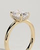 Ava  Elongated Cushion Solitaire - 18k Yellow Gold Low Setting