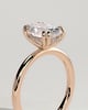 Avery - Oval 4 Double Claw Solitaire with Hidden Halo Engagement Ring - 18k Rose Gold High Setting