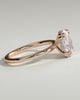 Avery - Oval 4 Double Claw Solitaire with Hidden Halo Engagement Ring - 18k Rose Gold High Setting