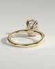 Avery - Oval 4 Double Claw Solitaire with Hidden Halo Engagement Ring - 18k Yellow Gold High Setting