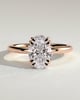 Avery  Double Tipped 4 Claw Oval Solitaire - 18k Rose Gold
