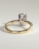 Avery  Double Tipped 4 Claw Oval Solitaire - 18k Yellow Gold / 18k White Gold