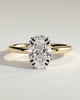 Avery  Double Tipped 4 Claw Oval Solitaire - 18k Yellow Gold / 18k White Gold