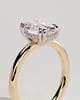 Avery  Double Tipped 4 Claw Oval Solitaire - 18k Yellow Gold / 18k White Gold
