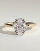 Avery  Double Tipped 4 Claw Oval Solitaire - 18k Yellow Gold