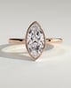Aveya - Marquise Bezel Solitaire with Petal Gallery Engagement Ring - 18k Rose Gold