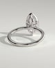 Aveya - Marquise Bezel Solitaire with Petal Gallery Engagement Ring - 18k White Gold
