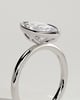 Aveya - Marquise Bezel Solitaire with Petal Gallery Engagement Ring - 18k White Gold