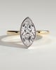 Aveya - Marquise Bezel Solitaire with Petal Gallery Engagement Ring - 18k Yellow Gold / 18k White Gold