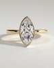 Aveya - Marquise Bezel Solitaire with Petal Gallery Engagement Ring - 18k Yellow Gold