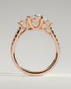 Aviana - 4 Claw Oval Trilogy with Pav - 18k Rose Gold