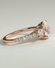 Aviana - 4 Claw Oval Trilogy with Pav - 18k Rose Gold
