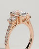 Aviana - 4 Claw Oval Trilogy with Pav - 18k Rose Gold