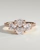 Aviana - 4 Claw Oval Trilogy with Pav - 18k Rose Gold