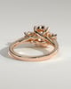 Aviana - 4 Claw Oval Trilogy with Pav - 18k Rose Gold