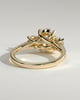 Aviana - 4 Claw Oval Trilogy with Pav - 18k Yellow Gold