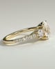 Aviana - 4 Claw Oval Trilogy with Pav - 18k Yellow Gold
