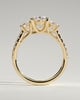 Aviana - 4 Claw Oval Trilogy with Pav - 18k Yellow Gold