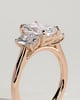 Ayla - Classic Radiant 4 Claw Trilogy Engagement Ring - 18k Rose Gold