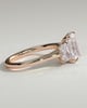 Ayla - Classic Radiant 4 Claw Trilogy Engagement Ring - 18k Rose Gold