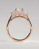 Ayla - Classic Radiant 4 Claw Trilogy Engagement Ring - 18k Rose Gold
