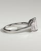 Ayla - Classic Radiant 4 Claw Trilogy Engagement Ring - 18k White Gold